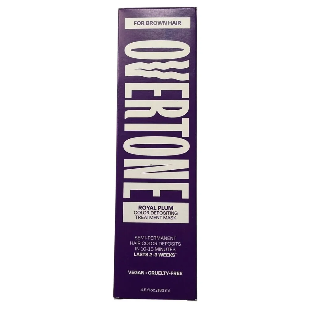 Overtone Royal Plum Color Depositing Treatment Mask For Brown Hair 4.5 Fl Oz